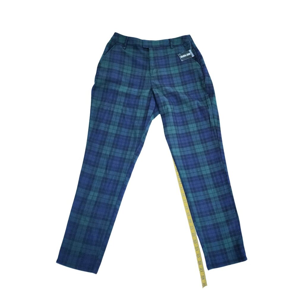Hot Topic Women’s Juniors Sz L Tartan Blue Green Plaid Pants - Picture 5 of 10